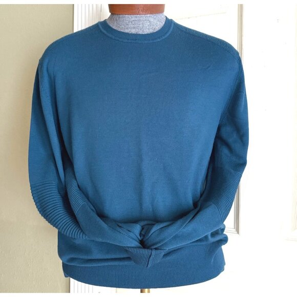 mens size XL Belstaff moto lightweight sweater‎ teal blue pristine Made in Italy - Picture 10 of 10